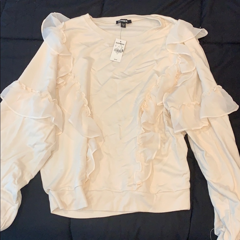 Cream ruffle sweater